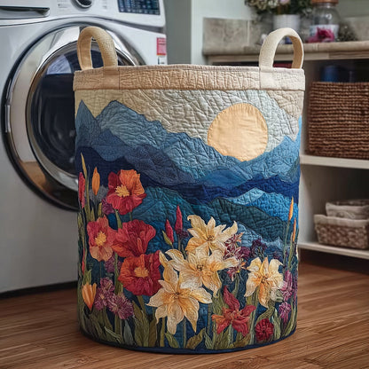 Crimson Bloom Quilted Laundry Basket NCU0HNH782