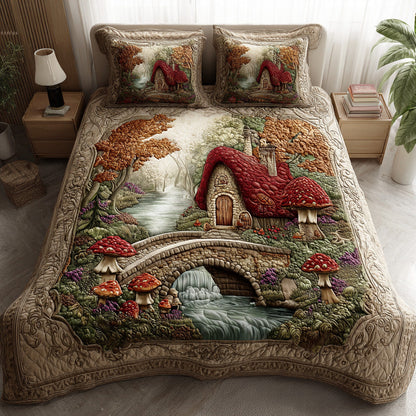 Crimson Cap Fantasy 3-Piece Quilted Bedding Set NCU0NTD1121