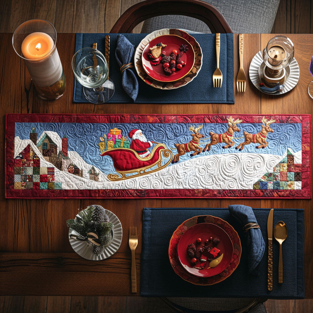 Crimson Clouds Quilted Table Runner NCU0NTV344