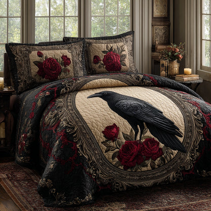 Crimson Crow 3-Piece Quilted Bedding Set NCU0PVL929