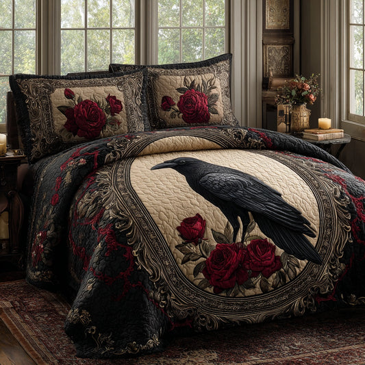 Crimson Crow 3-Piece Quilted Bedding Set NCU0PVL929