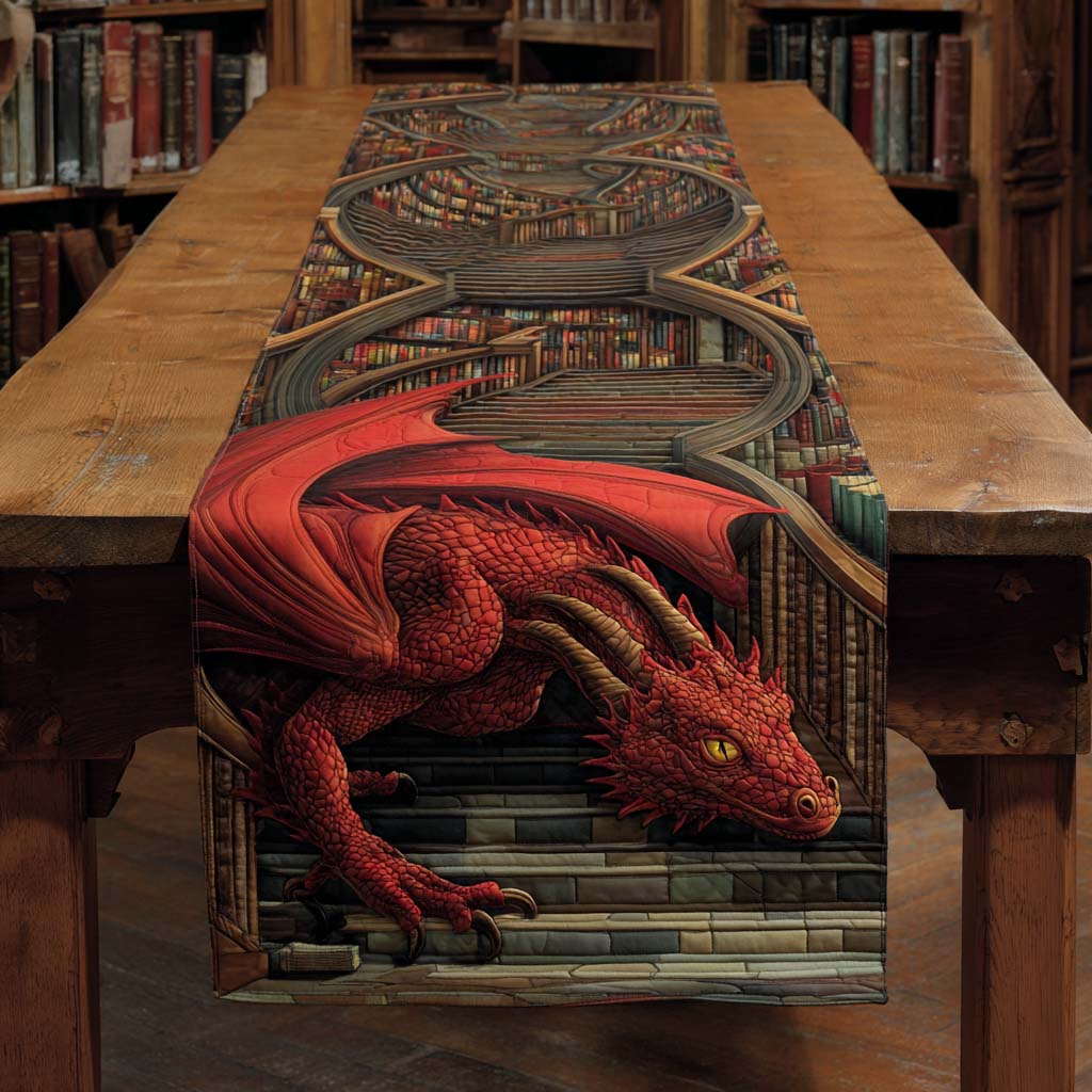 Crimson Descent Quilted Table Runner NCU0NXD453