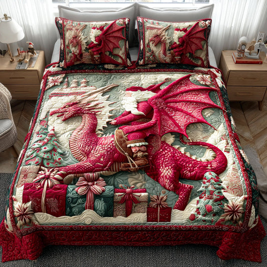 Crimson Ember 3-Piece Quilted Bedding Set NCU0NTD549