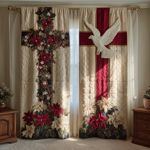 Crimson Faith Quilted Curtains NCU0TH3747