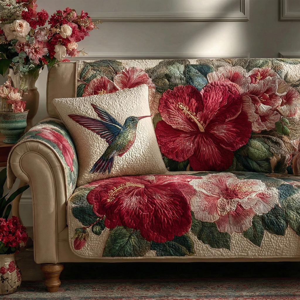 Crimson Garden Quilted Sofa Cover NCU0LDH447