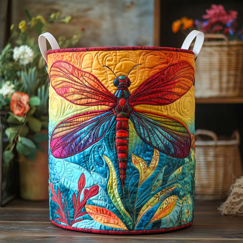 Crimson Garden Radiance Quilted Laundry Basket NCU0NXD825