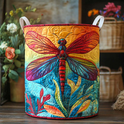 Crimson Garden Radiance Quilted Laundry Basket NCU0NXD825