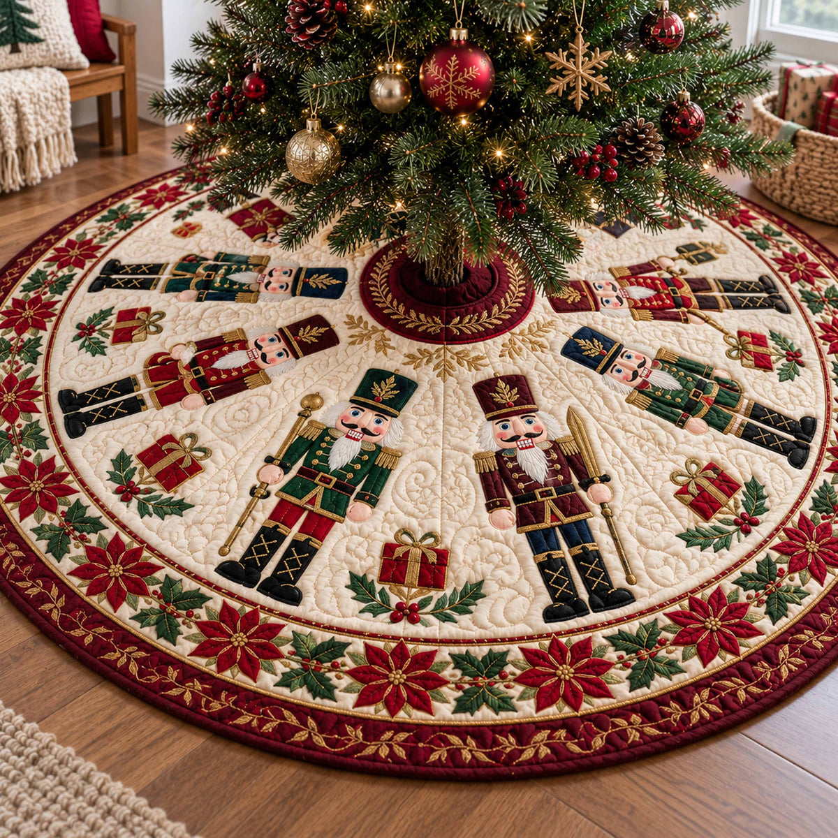 Crimson Guard Christmas Quilted Tree Skirt NCU0NTD2305