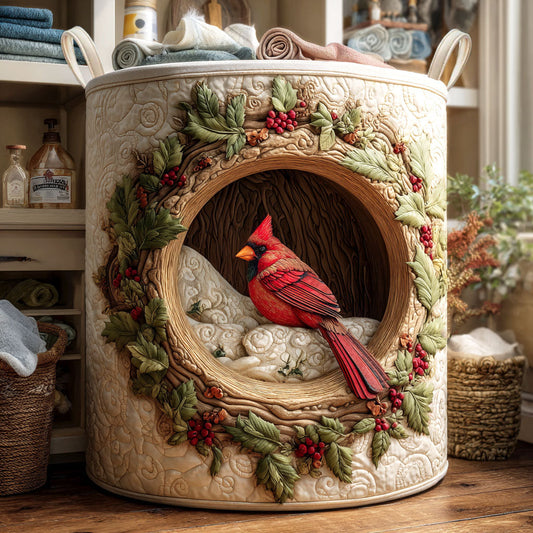 Crimson Haven Quilted Laundry Basket NCU0NTV654