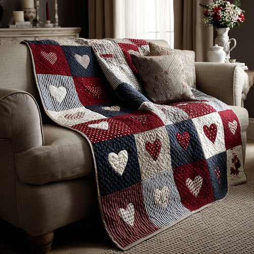 Crimson Heart Quilted Blanket NCU0LDH256
