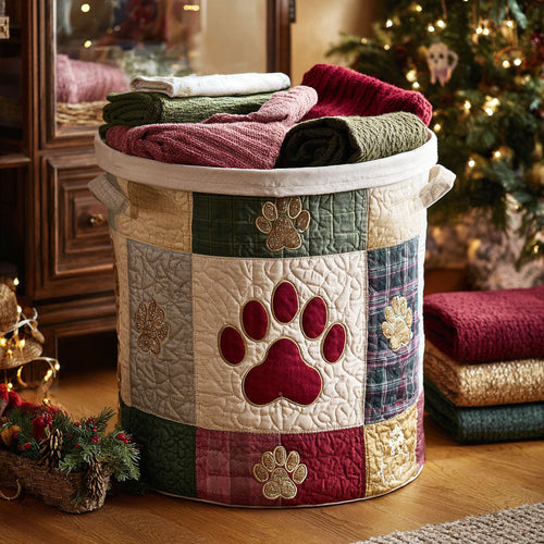 Crimson Hearth Paws Quilted Laundry Basket NCU0NTV605