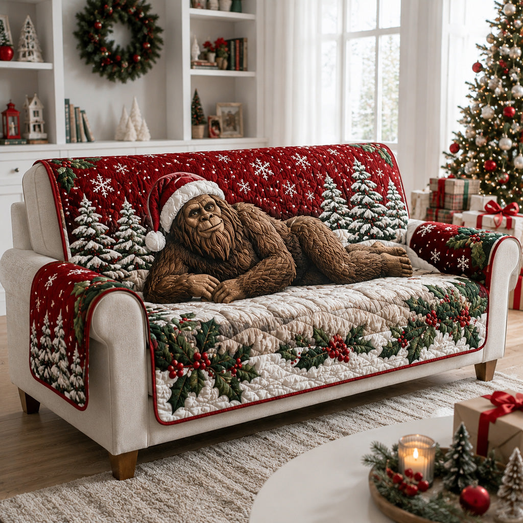Crimson Holly Bigfoot Quilted Sofa Cover NCU0HNH1251