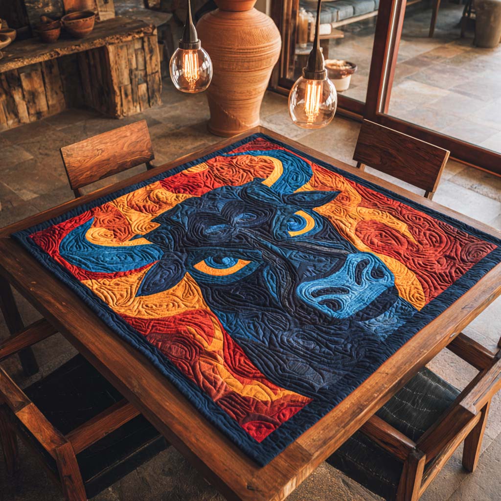 Crimson Horn Legacy Quilted Table Topper NCU0NXD094