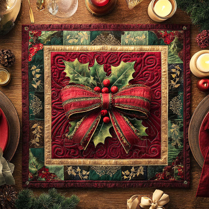 Crimson Joy Quilted Table Topper NCU0NTV105