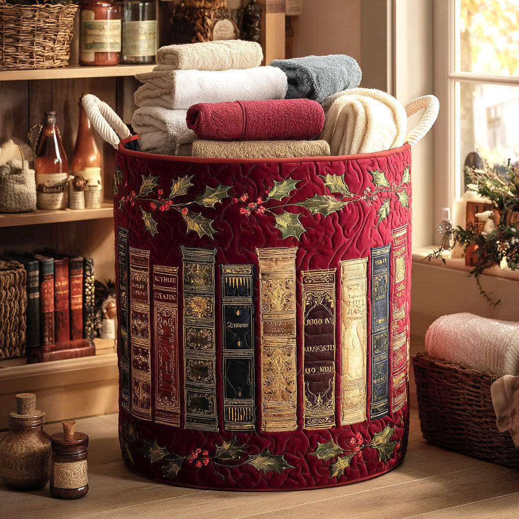 Crimson Library Quilted Laundry Basket NCU0NTV641