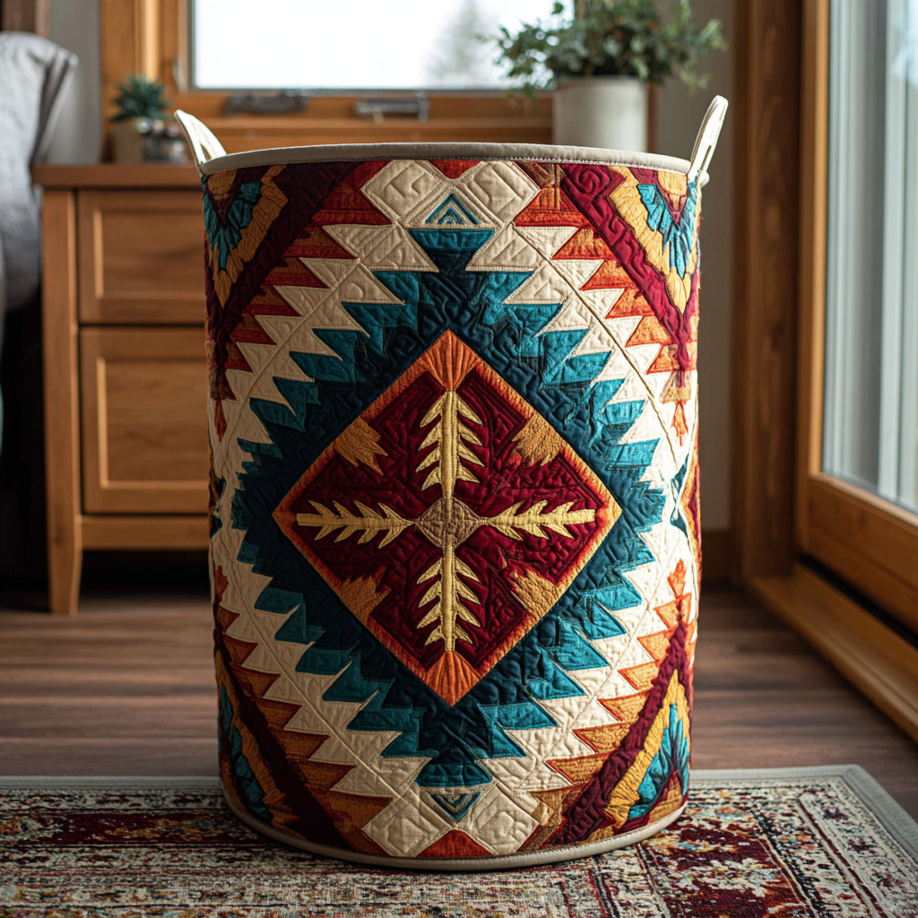 Crimson Path Quilted Laundry Basket NCU0DDK1254