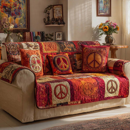 Crimson Peace Lounge Quilted Sofa Cover NCU0NXD1413