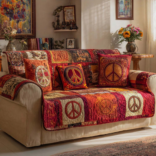 Crimson Peace Lounge Quilted Sofa Cover NCU0NXD1413