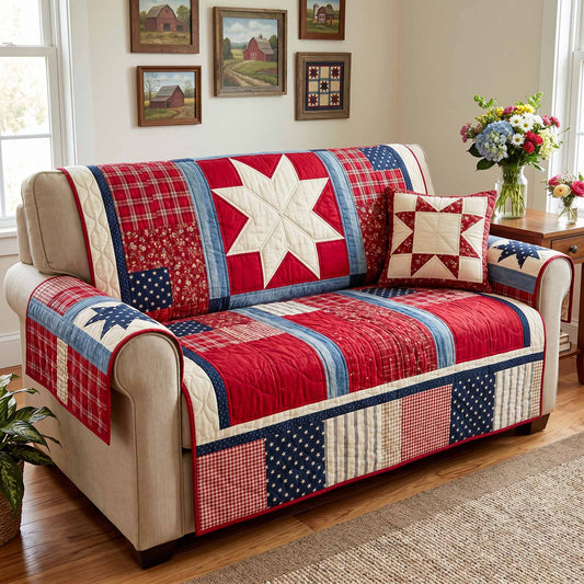 Crimson Pride Quilted Sofa Cover NCU0NXD1892