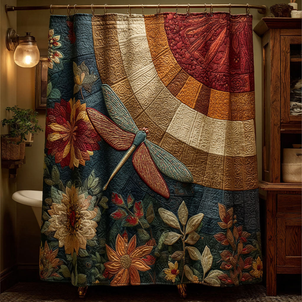 Crimson Sky Dragonfly Shower Curtain NCU0PTT3011