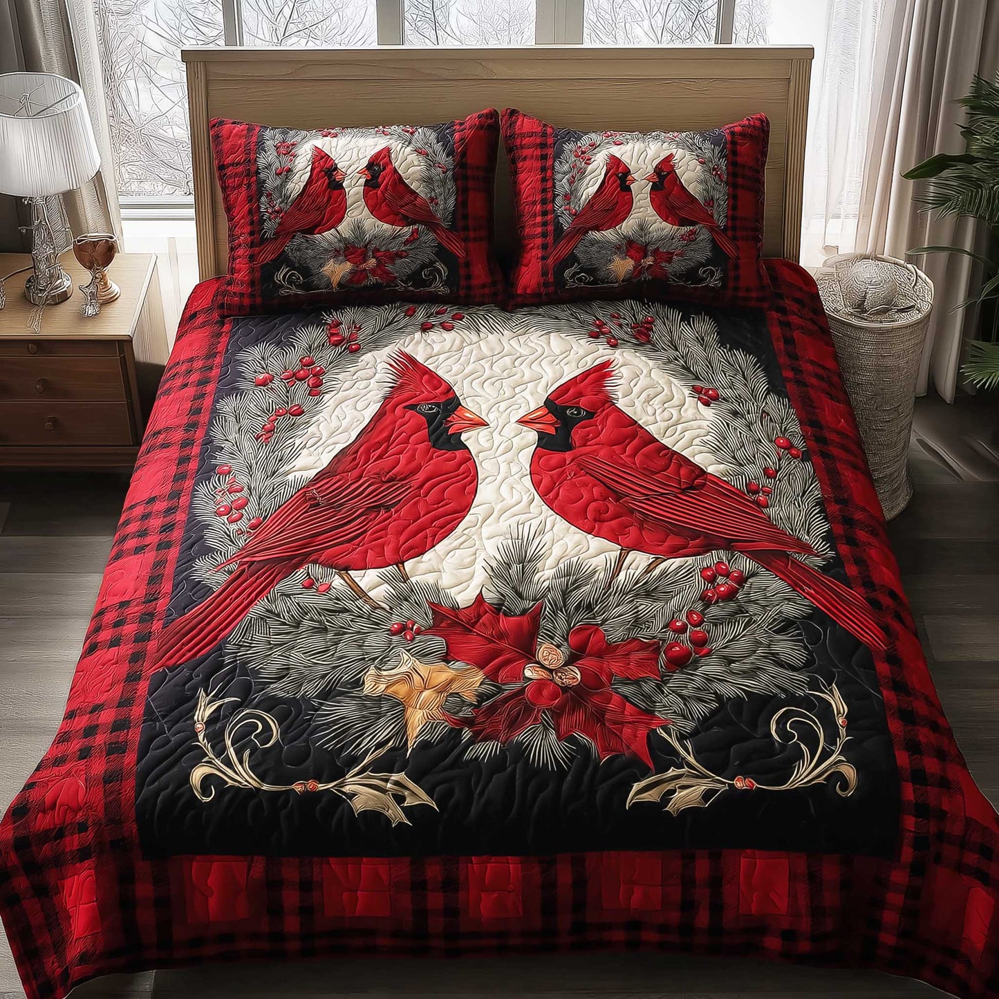 Crimson Spirit Presence 3-Piece Quilted Bedding Set NCU0HTT081