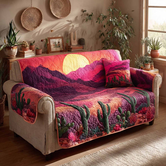 Crimson Sunset Quilted Sofa Cover NCU0NXD1520