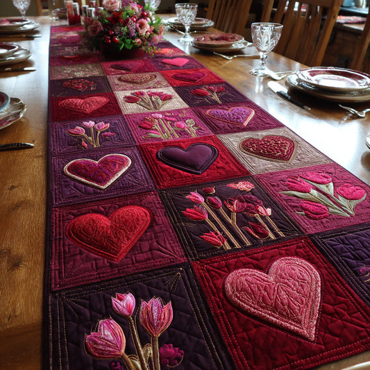Crimson Valentine Dream Quilted Table Runner NCU0HNH757