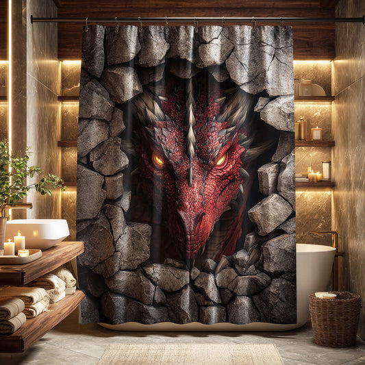 Crimson Wyrm Shower Curtain NCU0NTV942