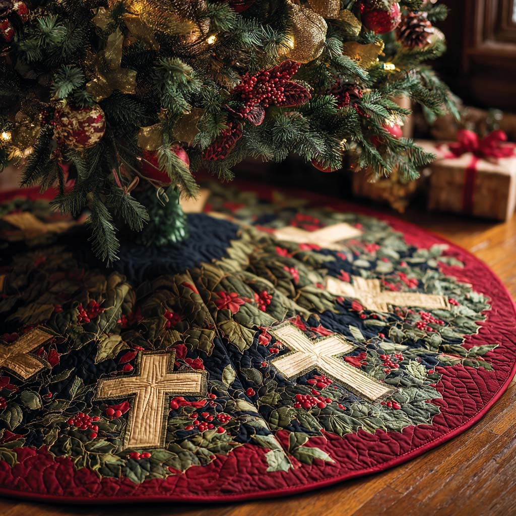 Cross Harmony Christmas Quilted Tree Skirt NCU0NNT2486
