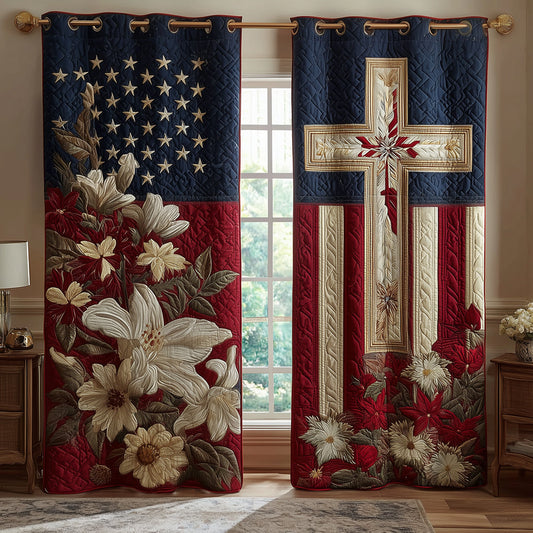 Cross of Honor Quilted Curtains NCU0TH3748