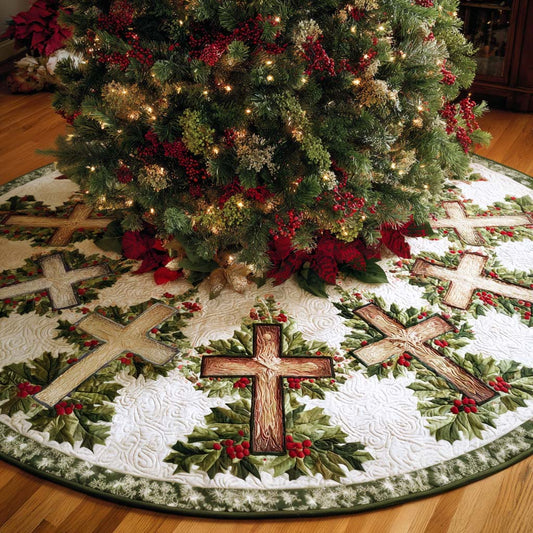 Cross of Joy Christmas Quilted Tree Skirt NCU0NNT2487