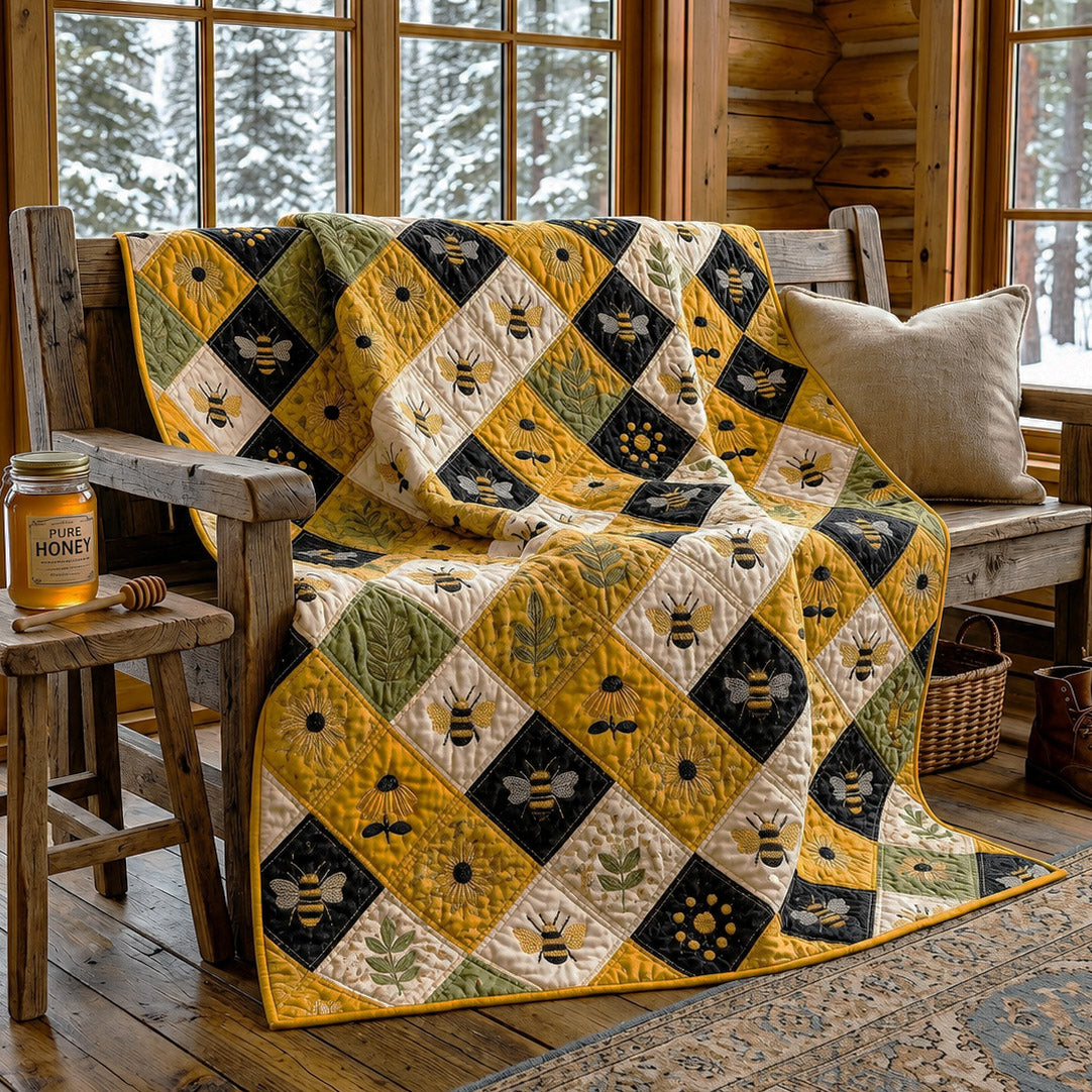 Crown Bee Monarch Quilted Blanket NCU0HNH1175