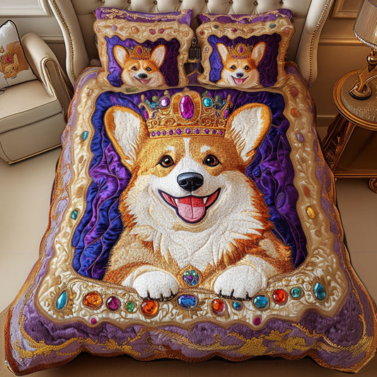 Crowned Charm 3-Piece Quilted Bedding Set NCU0NNT691
