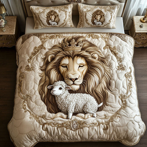 Crowned Strength 3-Piece Quilted Bedding Set NCU0NNT308