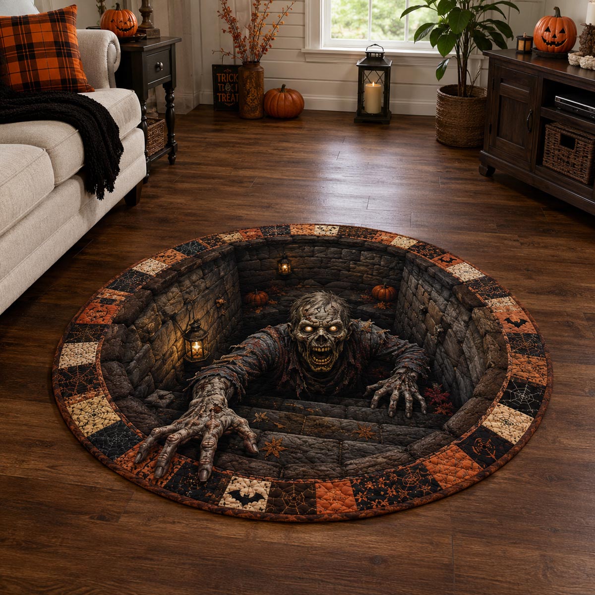 Crypt Fiend Quilted Round Mat NCU0DV2355