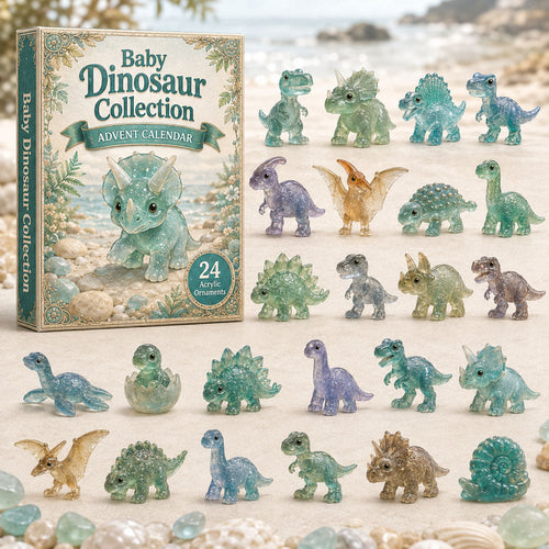 CHRISMAST KICKOFF 40% OFF - Crystal Baby Dinosaur Advent Calendar 2026 - 24-Day Festive Countdown, Acrylic Charms Blind Box - Gift For Dinosaur Lovers AC0TH069