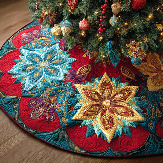 Crystal Flake Dance Christmas Quilted Tree Skirt NCU0NTD745