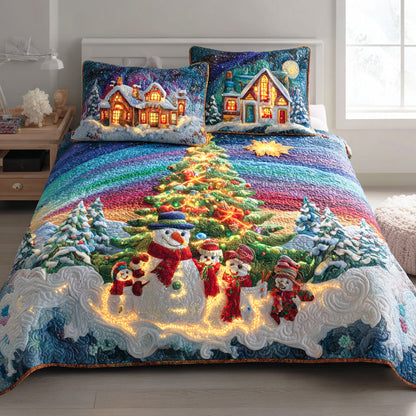 Snowmen Wonderland 3-Piece Quilted Bedding Set NCU0QN050