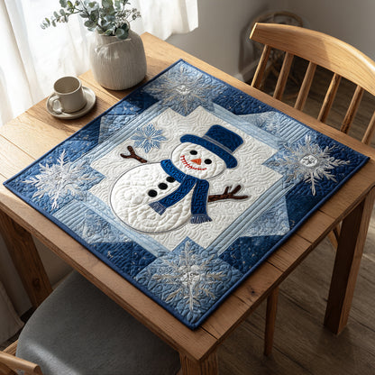 Crystal Snowman Snowflake Quilted Table Topper NCU0HNH180