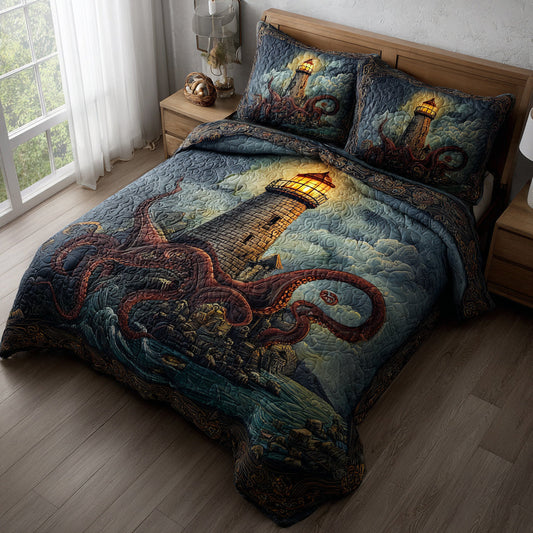 Cthulhu Lighthouse 3-Piece Quilted Bedding Set NCU0HNH312