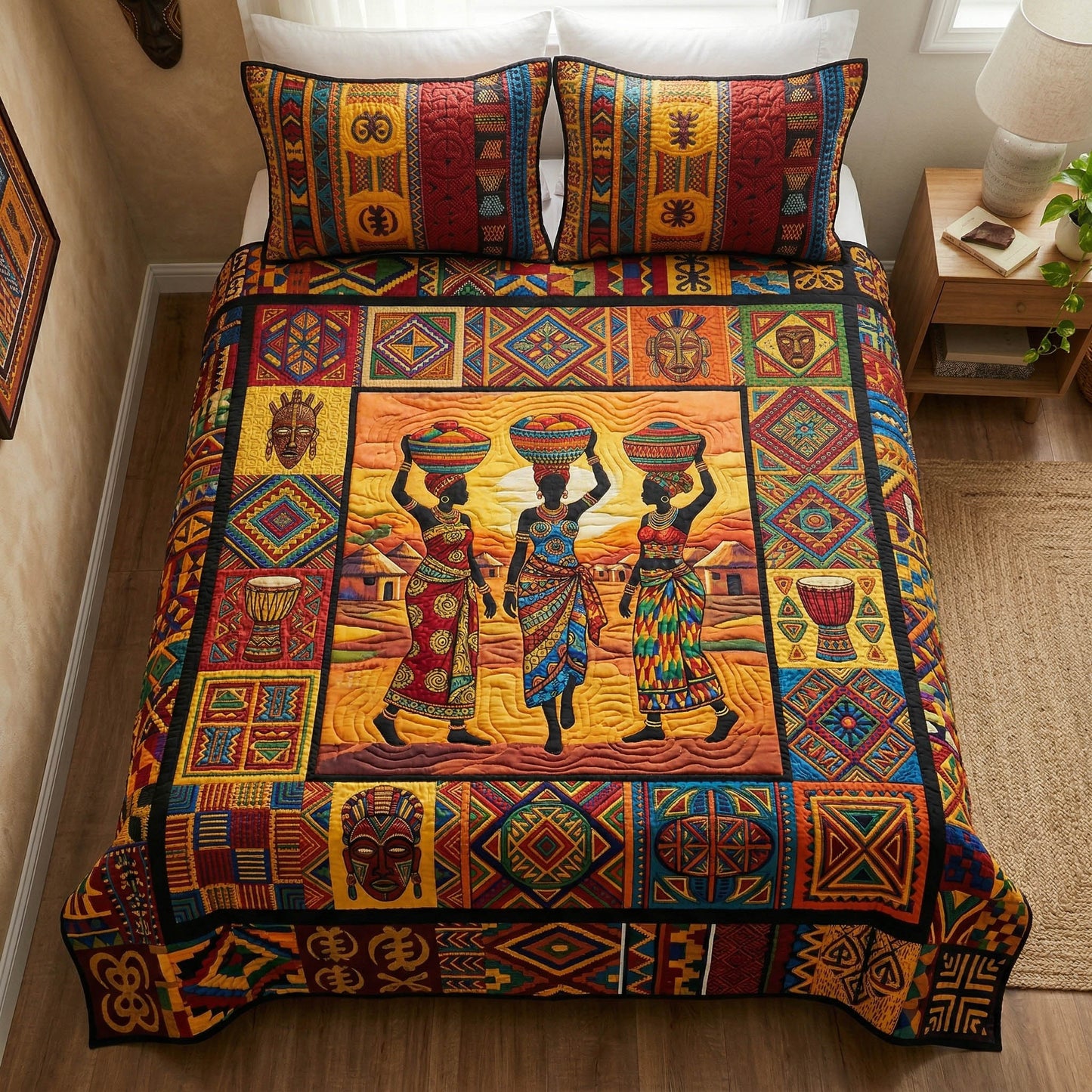 Cultural Roots 3-Piece Quilted Bedding Set NCU0NTD1841