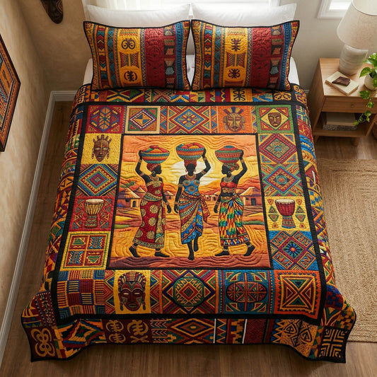 Cultural Roots 3-Piece Quilted Bedding Set NCU0NTD1841