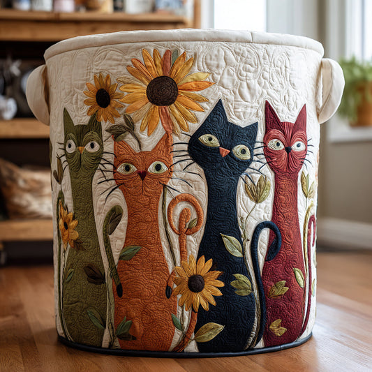 Curious Cats Quilted Laundry Basket NCU0DV1607