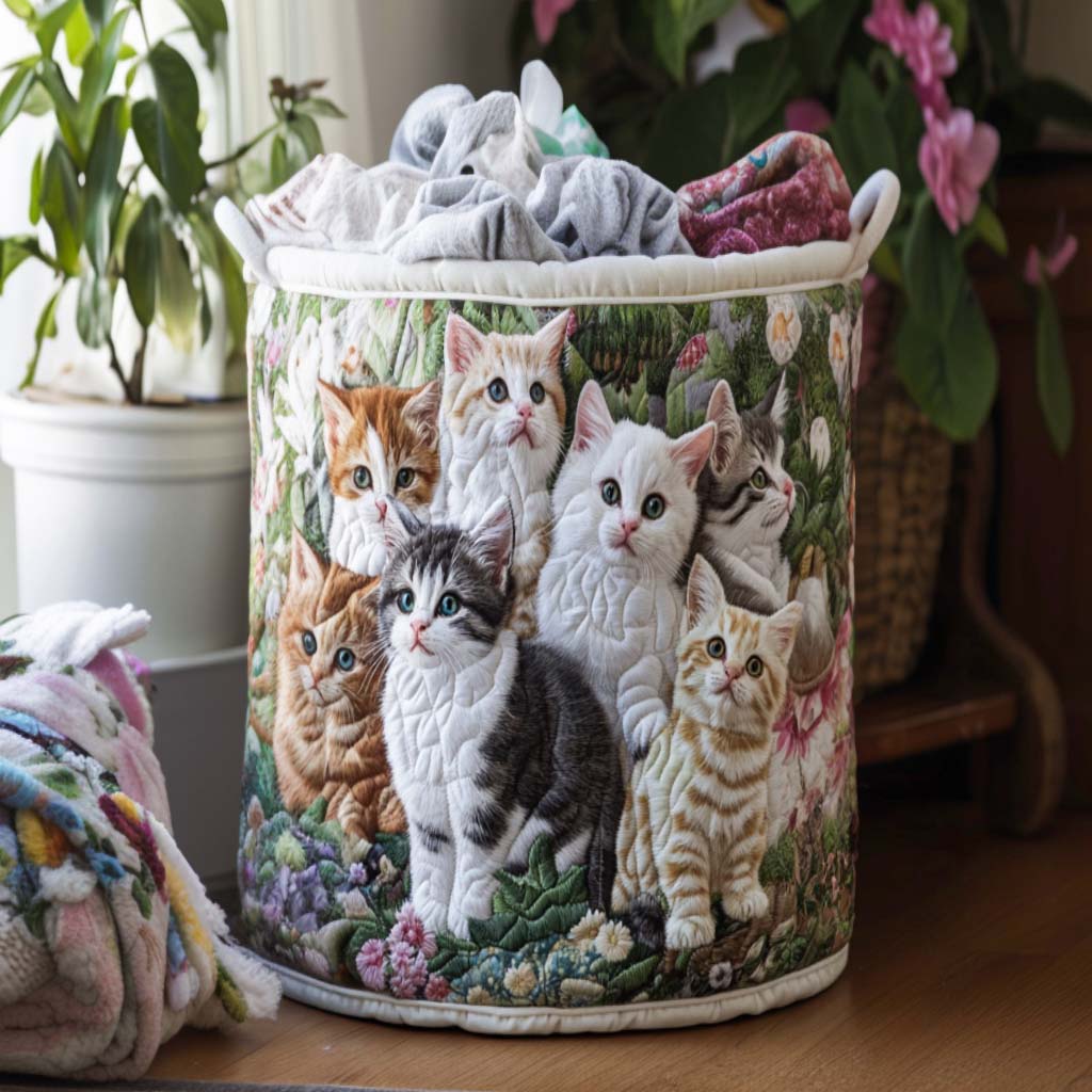 Cheerful Corgi Quilted Laundry Basket NCU0NXD353