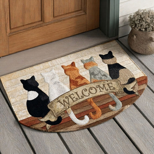 Curly Tail Welcome Custom Shape Doormat NCU0PTT3060