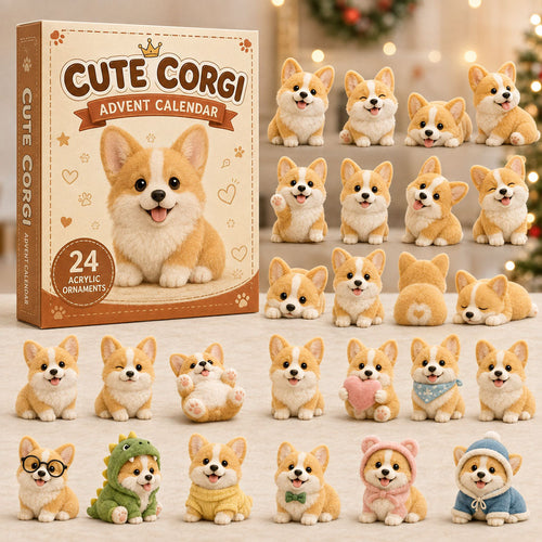 CHRISTMAS KICKOFF 40% OFF - Cute Corgi Advent Calendar 2026 - 24-Day Festive Countdown, Acrylic Charms Blind Box - Gift For Corgi Lovers AC0TM181