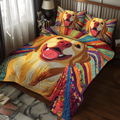 Cute Labrador Portraits 3-Piece Quilted Bedding Set NCU0PD548