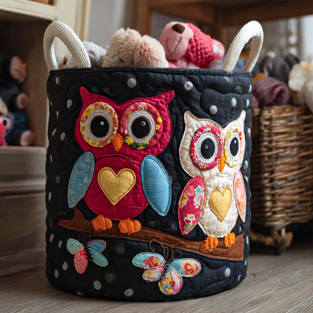 Cute Owl Quilted Laundry Basket NCU0NNT2104