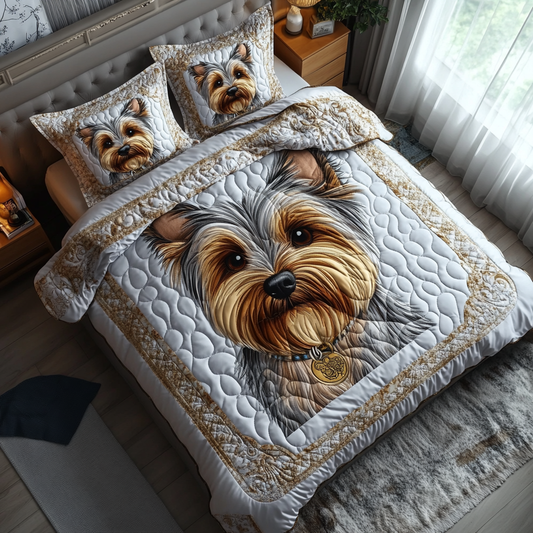 Cute Terrier 3-Piece Quilted Bedding Set NCU0DV440