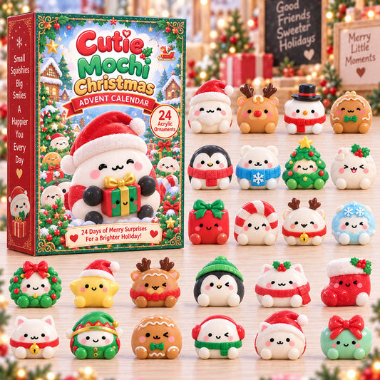CHRISTMAS KICKOFF 40% OFF - Cutie Mochi Christmas Advent Calendar 2026 - 24-Day Festive Countdown, Acrylic Charms Blind Box - Gift For Kids AC0HA323